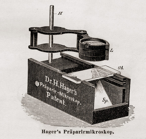 [ Hager's small dissecting microscope ]
